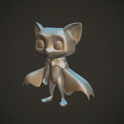 Cartoon superhero cheetah with a cape, large eyes. character, smooth edges, simple geometry