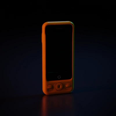 Old-fashioned mobile phone with buttons.