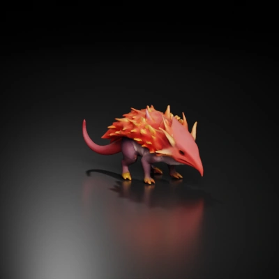 Spiky creature with four legs, dragon-like.