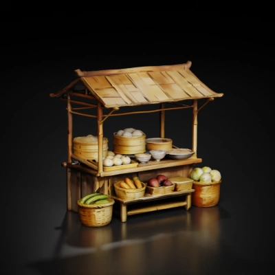 Traditional food market stall.