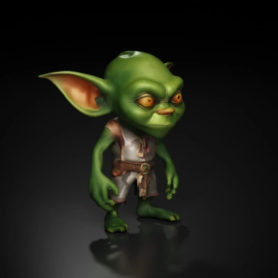 Goblin-like cartoon character, fantasy themed.