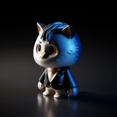 Cartoon cat in a tuxedo, character design. symmetric ge