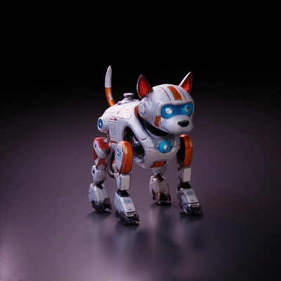 Robot dog, futuristic design, advanced tech, sci-fi.