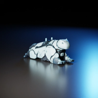 Mechanical creature resembling a reptile, futuristic.