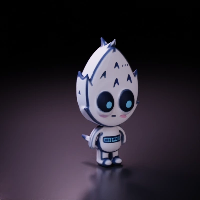 Cartoon flame character, mascot design.