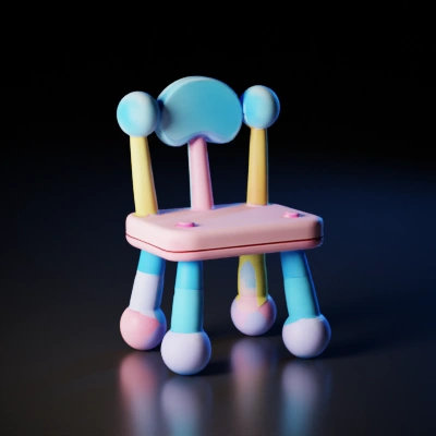 Child's toy chair, playful design.