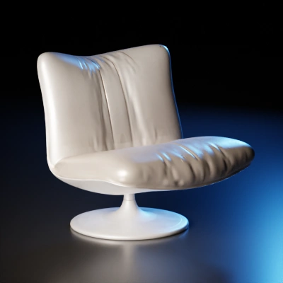 Modern cushioned swivel chair, sleek design.