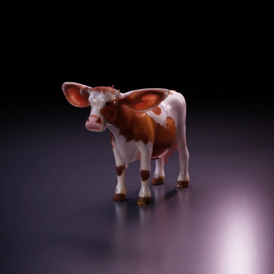 Cow, cartoon style, cute.