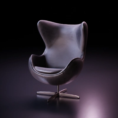 Modern swivel egg chair design.