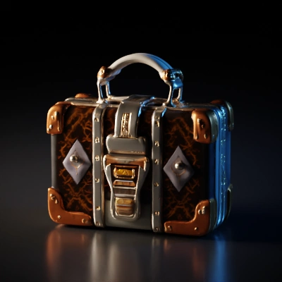 Designer travel suitcase with luxurious details.