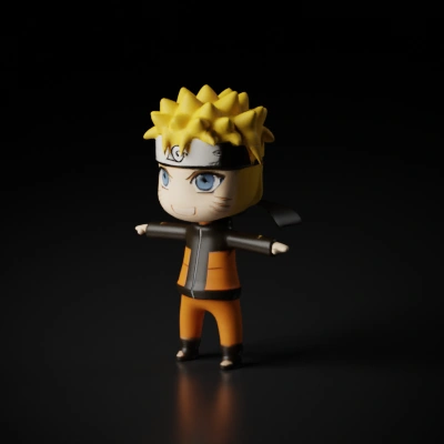 Anime character, youthful ninja，T pose.
