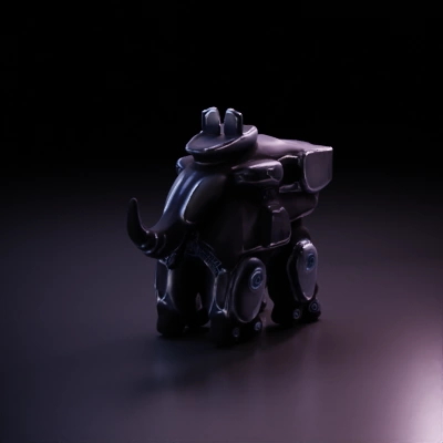Elephant-like mech, futuristic wartime machine.