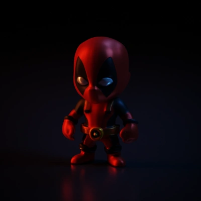 Superhero figurine with harness and mask.