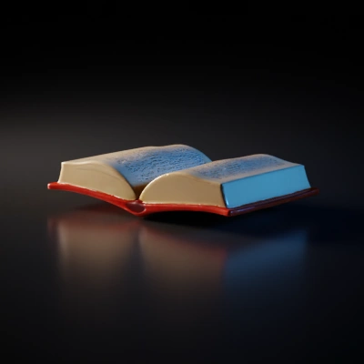 Open book on a table.