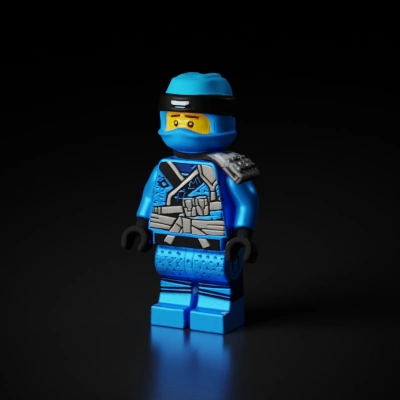 Blue ninja toy figure.