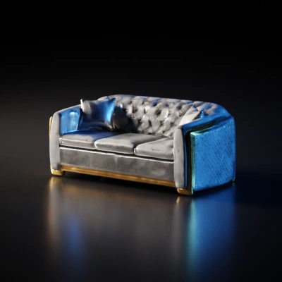 Elegant tufted sofa with modern design.