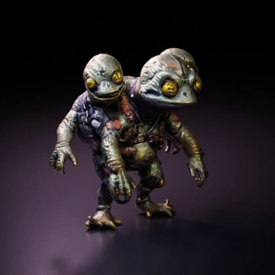Three humanoid lizard characters, military gear.