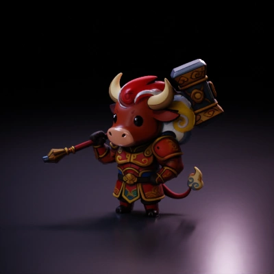 Armored ox with hammer.