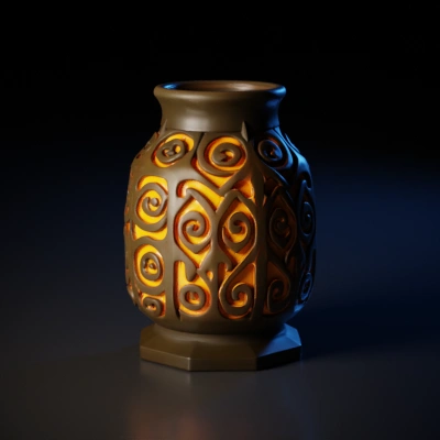 Decorative lamp with patterns.