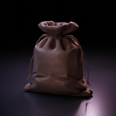 Drawstring burlap sack, vintage design.