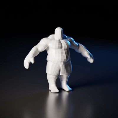 Muscular man with traditional tattoos, character design.
