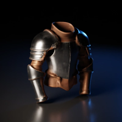 Medieval knight armor, detailed plate and leather design.