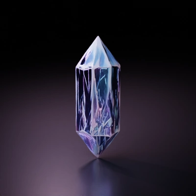 Crystal with refracted light patterns.