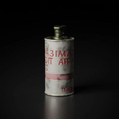 Tear gas canister, labeled for riot control.