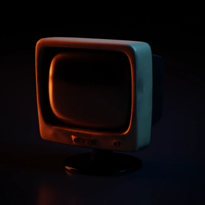 Retro CRT monitor with rounded edges.