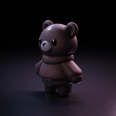 Cartoon bear in sweater.