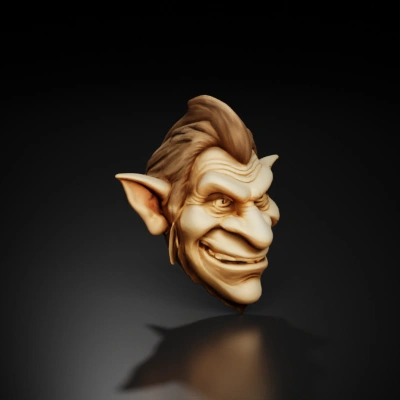 Goblin-like character with exaggerated features.
