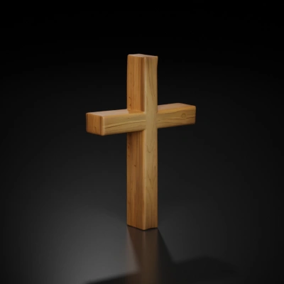 Wooden Christian cross.