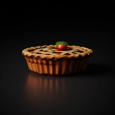 A cherry lattice pie.