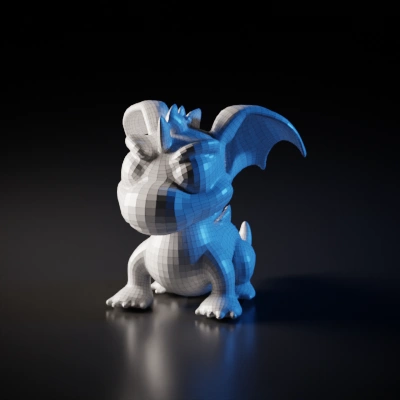Friendly cartoon dragon, whimsical character.