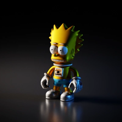 Animated character with futuristic robotic suit.