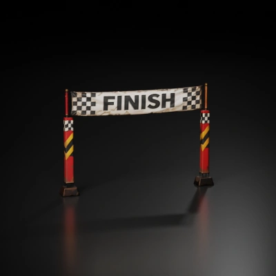 Finish line banner structure.
