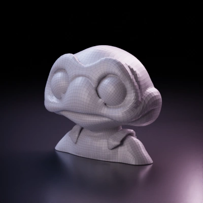 Cartoon frog with a red headband. . smooth edges, character.
