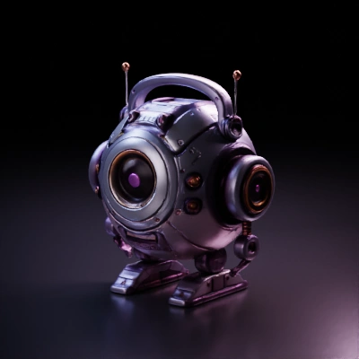 Futuristic robotic orb with antennas, mechanical legs.