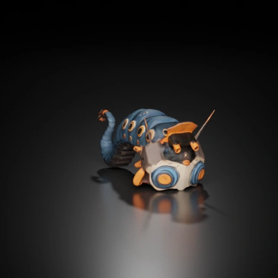 Futuristic robotic snake with mechanical segments.