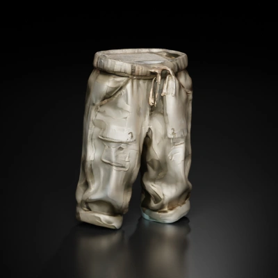 Camouflage cargo shorts with drawstring waistband.