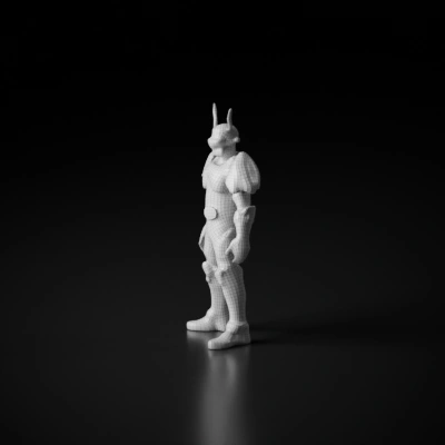 Mech warrior action figure, humanoid robot.