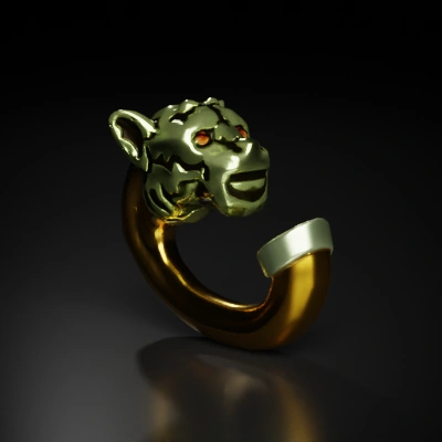 Orc-themed telephone handle, fantasy style.