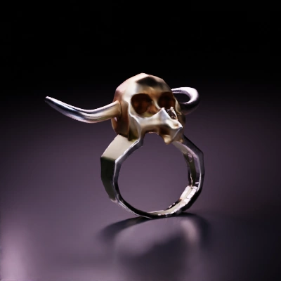 Skull ring, ominous design, dark aesthetic.