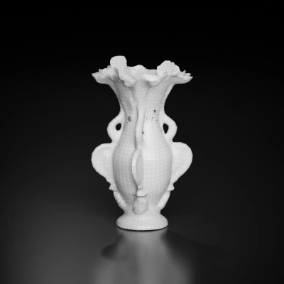 Floral patterned porcelain vase.