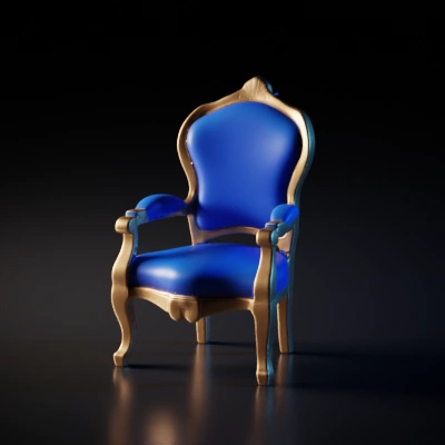 A blue throne.