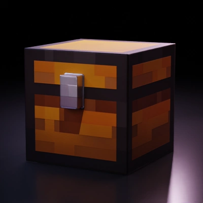 Pixelated wooden chest.
