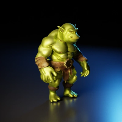 Muscular orc warrior with fierce expression.