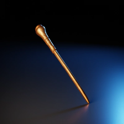 ornate wooden wand.