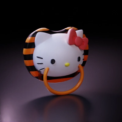 Hello Kitty with tiger stripes.