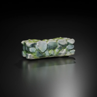 Rocky natural formation, low-poly model, suitable for environments. low-poly, Rocky platform with moss, moss-covered stone wall